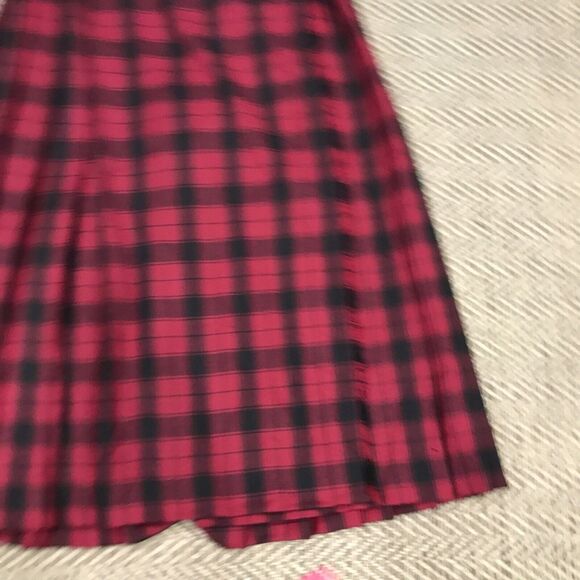 Laura Ashley Vintage 80s Classic Tartan Plaid Pleated Midi Full Skirt Sz 8 - Picture 4 of 10